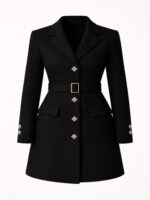 Premium Tailored Coat – Italian Wool Cashmere Hourglass Blazer Coat - Image 3