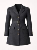 Premium Tailored Coat – Italian Wool Cashmere Hourglass Blazer Coat - Image 2