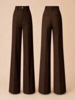 Premium Women's Trousers – Italian Bi Stretch Wool Crepe Wide-Leg