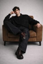 Rugby Sweatshirt – Organic Cotton French Terry  Asymmetrical Stripe - Image 5