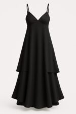 Premium – Tri-Acetate Crepe Layered Evening Dress