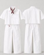 Pinstripe Set – Unisex Cropped Shirt &  Wide-Leg Trousers Co-ord - Image 2
